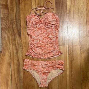 Anthropologie Floral Halter Bikini Set